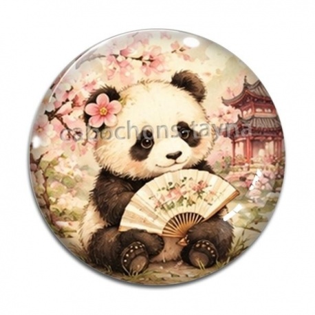 Cabochon Verre - panda