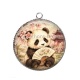 Pendentif Cabochon Argent - panda