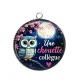 Pendentif Cabochon Argent - une chouette collègue