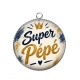 Pendentif Cabochon Argent - super pépé