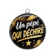 Pendentif Cabochon Argent - un pépé qui déchire