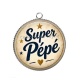 Pendentif Cabochon Argent - super pépé