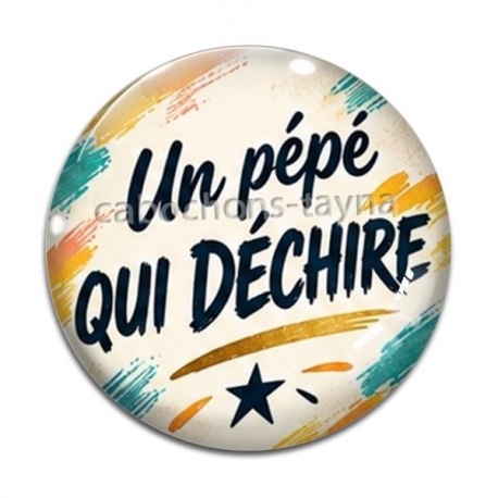 Cabochon Verre - un pépé qui déchire