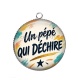 Pendentif Cabochon Argent - un pépé qui déchire