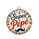 Pendentif Cabochon Argent - super pépé