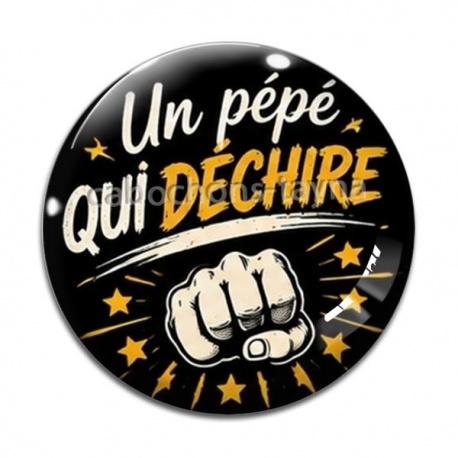 Cabochon Verre - un pépé qui déchire