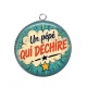 Pendentif Cabochon Argent - un pépé qui déchire