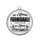 Pendentif Cabochon Argent - une maman formidable donne toujours une mamie