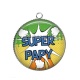 Pendentif Cabochon Argent - super papy
