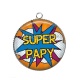 Pendentif Cabochon Argent - super papy