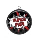 Pendentif Cabochon Argent - super papi