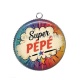 Pendentif Cabochon Argent - super pépé