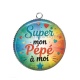 Pendentif Cabochon Argent - super mon pépé à moi