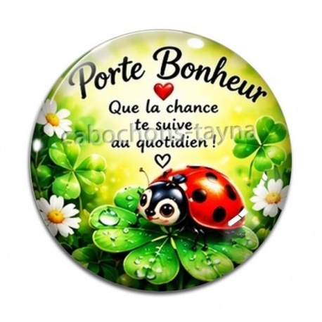 Cabochon Verre - porte bonheur
