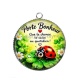 Pendentif Cabochon Argent - porte bonheur
