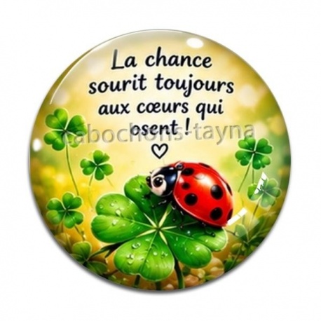 Cabochon Verre - porte bonheur