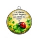 Pendentif Cabochon Argent - porte bonheur