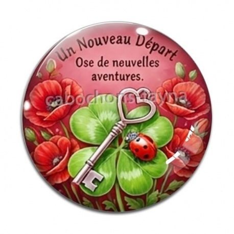 Cabochon Verre - porte bonheur un nouveau départ