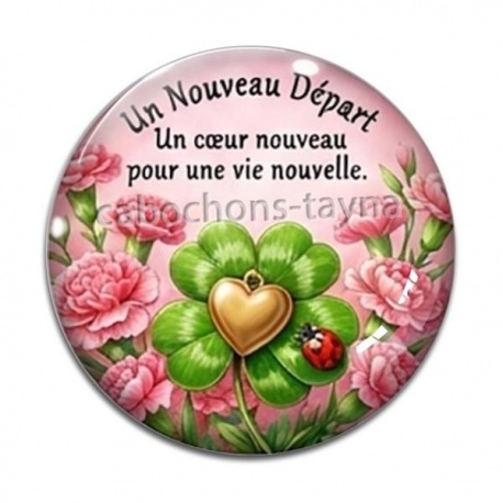 Cabochon Verre - porte bonheur un nouveau départ