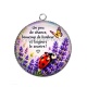 Pendentif Cabochon Argent - porte bonheur slogan