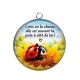 Pendentif Cabochon Argent - porte bonheur slogan