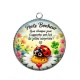 Pendentif Cabochon Argent - porte bonheur slogan