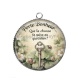 Pendentif Cabochon Argent - porte bonheur slogan