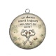 Pendentif Cabochon Argent - porte bonheur slogan