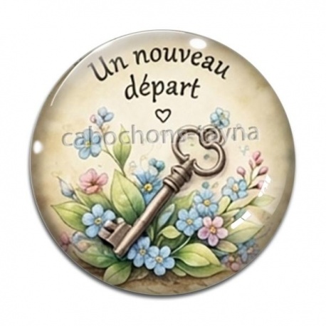 Cabochon Verre - porte bonheur un nouveau départ