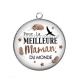 Pendentif Cabochon Argent - meilleure maman