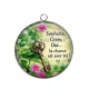 Pendentif Cabochon Argent - porte bonheur proverbe