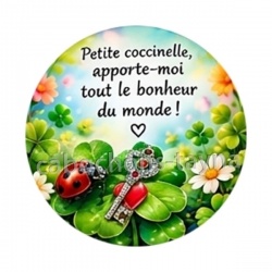 porte bonheur- Cabochon verre ou résine, Miroir, Porte clé