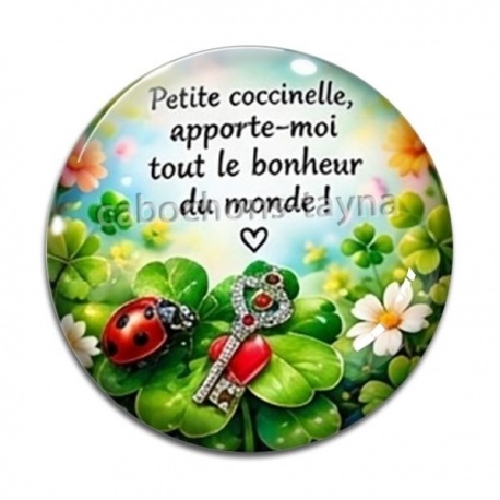 Cabochon Verre - porte bonheur proverbe