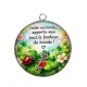 Pendentif Cabochon Argent - porte bonheur proverbe