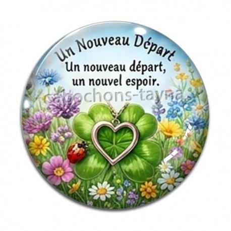 Cabochon Verre - porte bonheur un nouveau départ