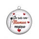 Pendentif Cabochon Argent - je suis une maman magique