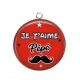 Pendentif Cabochon Argent - je t'aime pépé