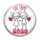 Cabochon Verre - on t'aime papy