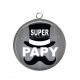 Pendentif Cabochon Argent - super papy