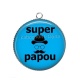 Pendentif Cabochon Argent - super papou