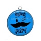 Pendentif Cabochon Argent - super papy