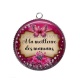 Pendentif Cabochon Argent - meilleure maman