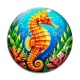 Cabochon Verre - hippocampe