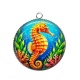Pendentif Cabochon Argent - hippocampe