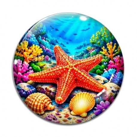 Cabochon Verre - étoile de mer