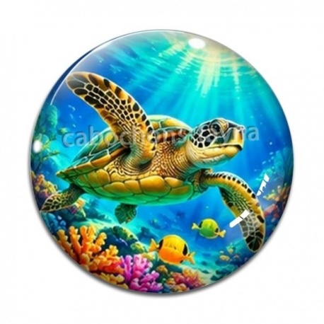 Cabochon Verre - tortue de mer