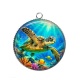 Pendentif Cabochon Argent - tortue de mer