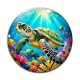 Cabochon Verre - tortue de mer