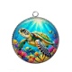 Pendentif Cabochon Argent - tortue de mer