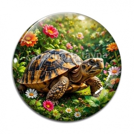 Cabochon Verre - tortue de terre